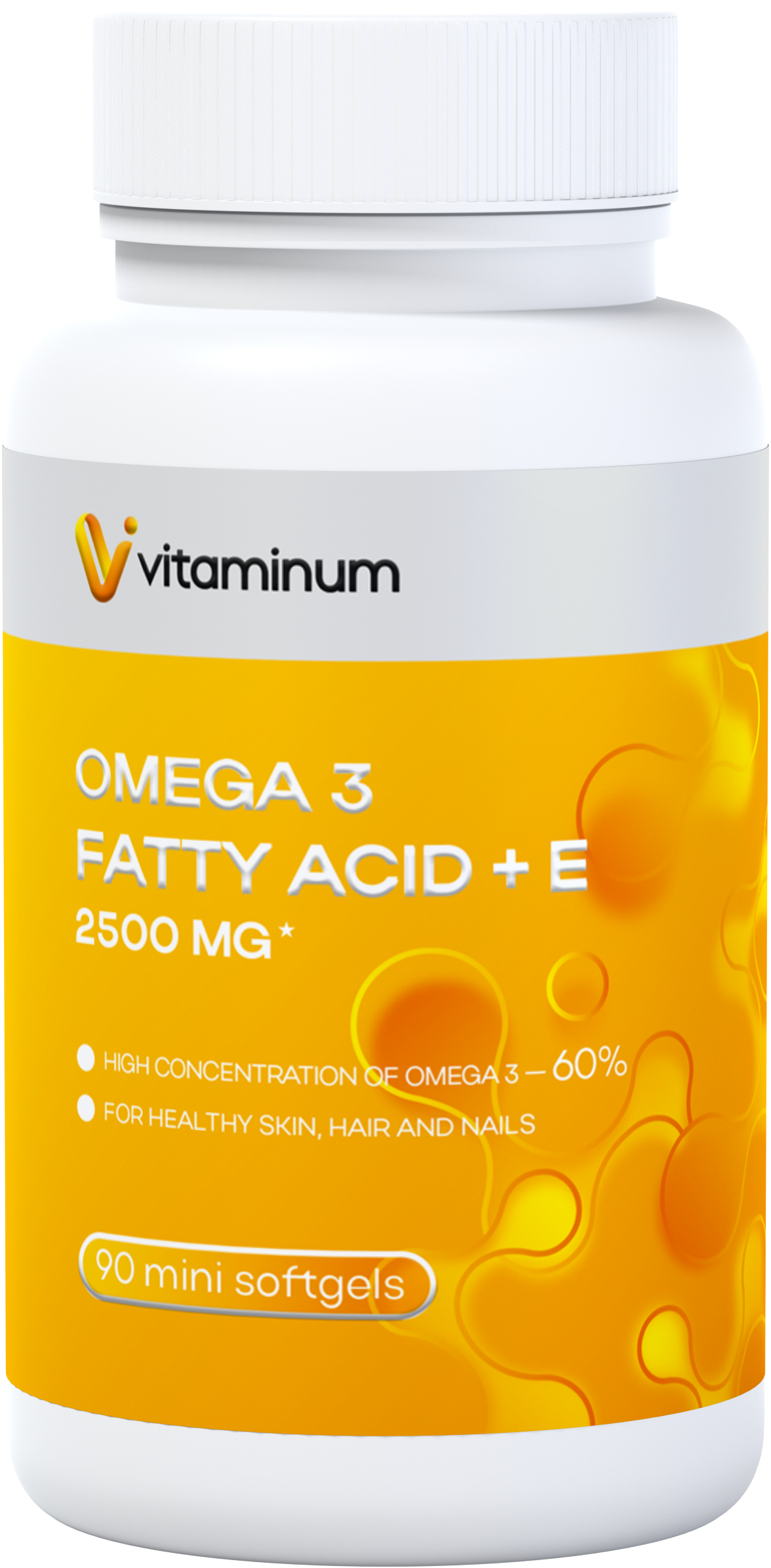  Vitaminum ОМЕГА 3 60% + витамин Е (2500 MG*) 90 капсул 700 мг   в Хабаровске