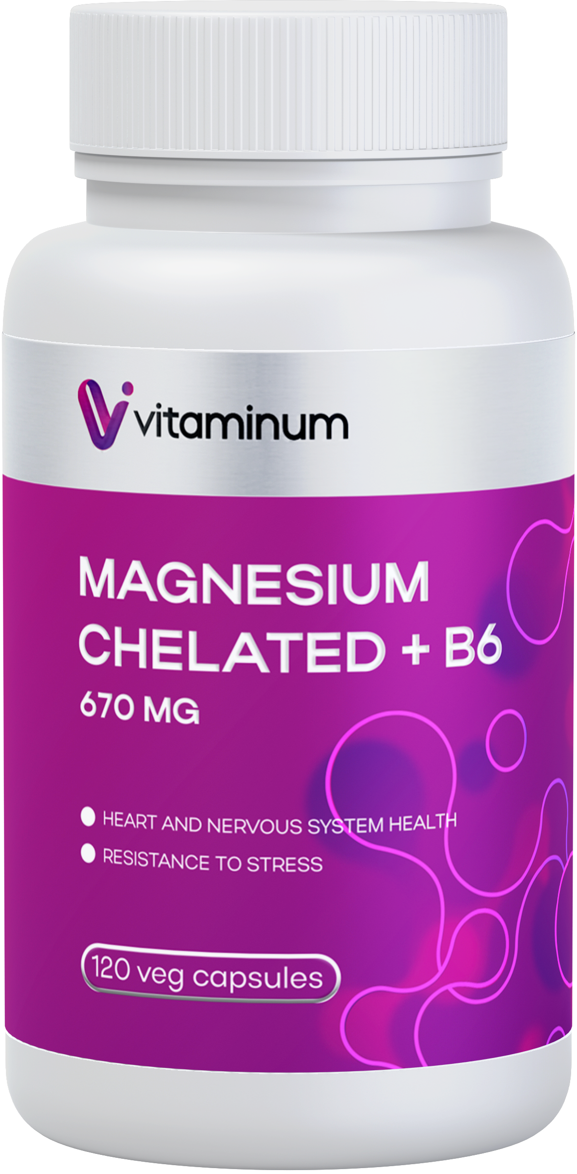  Vitaminum МАГНИЙ ХЕЛАТ + витамин В6 (670 MG) 120 капсул 800 мг  в Хабаровске