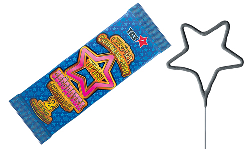  Бенгальские свечи фигурные 2 шт "Звездочка"  в Хабаровске